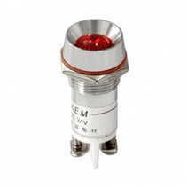 KEM 220V LED 인디케이터 볼트형 고휘도형 화이트 16x37mm KLRAU-16A220WT, 1