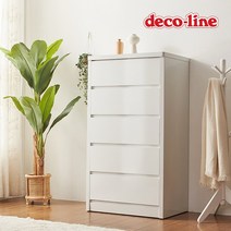 데코라인 코넬 디독 800 라운드 킹 5단 서랍장 DSW021, 워시화이트