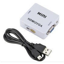 비디오테이프 변환 비디오 테이프 USB 플레이어 동영상 파일 yigetohde hd 1080p hdmi-호환 vga 기 hdmi2vga 어댑터(오디오 포함) hdtv 노트북, 흰색 hdmi2vga