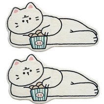 슈가제니 귀여운 동물 프린팅 인테리어 미니 러그 2개