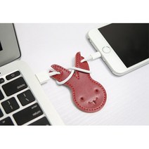 엉킴방지 USB 케이블 이어폰 토끼 가죽 줄감개 홀더 공용오피스 병원안내실, 화이트