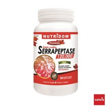 뉴트리돔 세라펩타제 120 000 SPU 60mg 60캡슐 | 장용성캡슐 효소영양제 | 캐나다 직배송 BY 카포리아