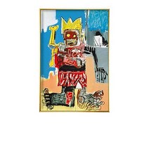 Basquiat 장 미쉘 바스키아 작품 / 호텔 카페 집 거실 인테리어 캔버스 벽걸이 그림액자 25, 골드
