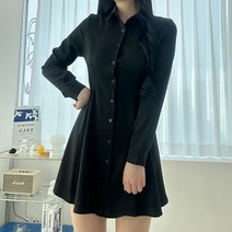 투디 실키 새틴 플레어 셔츠 미니원피스 3color