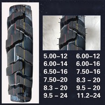 트랙터 타이어 관리기 구멍 논 밭 지게차 농업 오프로드 펑크 교환 추레라 8.3-24, 내부 튜브 500-12 향상된 그립 타이거