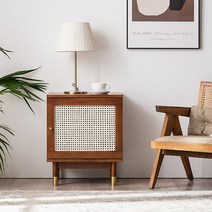 [삼익가구]메이지 라탄 원목 협탁, 월넛