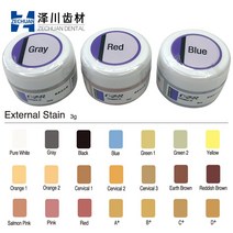 Kuraray 치과 도자기 노리타케 CZR 외부 얼룩 지르코니아 세라믹 수복물용 일본산 3g, 15 Salmon Pink