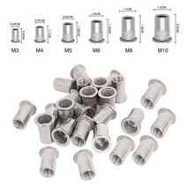인서트너트 20/50pcs M3 M4 M5 M6 M8 M10 M12 알루미늄 합금 플랫 헤드 리벳 삽입 너트 캡, [03] M10, [02] 50pcs