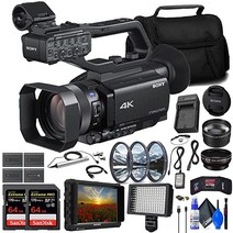 소니 HXR-NX80 4K NXCAM HDR 및 고속 하이브리드 AF(HXR-NX80) + 모니터 ECM-77B 마이크 2 x 64GB 메모리 카드 3 NP-FV70 배터리 필터