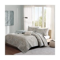매디슨 파크 퓨어 100% 면 퀼트 세트-캐주얼 페이즐리 디자인 올 시즌 경량 커버렛 침대보 침구 샴 장식 베개 킹/칼 킹(104