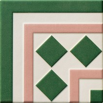 북유럽자기질패턴 핑그린 타일 200mmX200mm, 1장, 2X2097A/코너