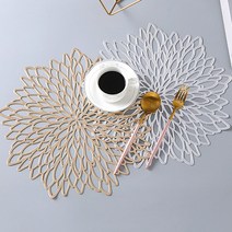 플라워 테이블매트 골드 2p + 실버 2p, 혼합 색상, 405 x 405 x 70 mm