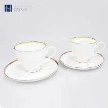 행남자기 골드라인 커피잔 세트 4p