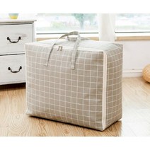 이불 정리법 이불장정리 보자기 더스트백제작 북유럽 체크 이불보관함, 58L