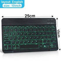 미니 블루투스 키보드 및 마우스 무선 ipad 백라이트 키보드 스페인어 태블릿 키보드 마우스 전화 휴대 전화 노트북용, 07 English keyboard