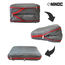 니녹 여행용 압축 파우치 의류 압축 팩 캐리어 화장품 파우치 3가지 사이즈 세트, M사이즈(블랙)