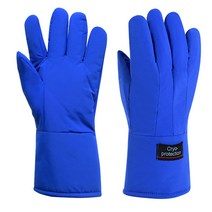 내화학성 장갑 보호장갑 드라이아이스 방수 액화질소, 파란색 강화 유형 38cm 길이