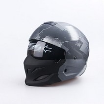 오픈페이스 헬멧 전동 경량 풀 페이스 레트로 프레데터 다목적 조합 오토바이 기관차 성격 절반, 엑스라지, B2