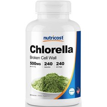 뉴트리코스트 클로렐라 500mg 캡슐 240캡슐 1서빙 500mg 240회분 Chlorella Capsules [240 CAPS], 1병
