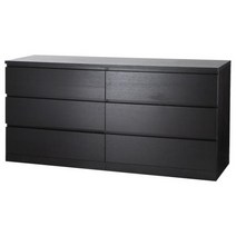 이케아MALM 말름 6칸서랍장 블랙브라운 160x78 cm -