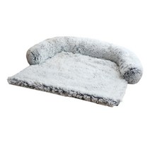 THE VEDO SHOP 봉제 애완 동물 침대 소파 매트리스 베개 부드럽고 편안한 럭셔리 담요 강아지 소파 통기성 세척 가능한 애완, 봉제 코튼, S 그레이