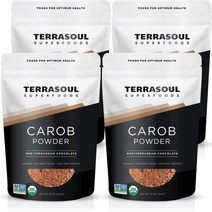 Terrasoul Superfoods Organic Carob Powder 4 Lbs (4 Pack) - Cocoa Powder Alternative | High in Fiber