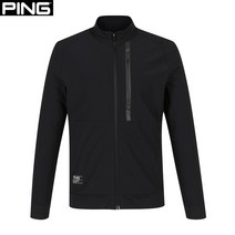 핑 핑(PING) 골프웨어 블랙 남성 기능성 가슴 포켓 집업 긴팔 티셔츠 111B1TF022_BK