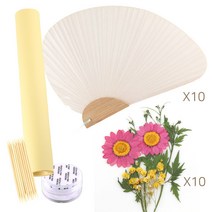 압화 조개부채(대) 10개 만들기세트 접착한지 K318 DIY 한지 미술 공예 재료