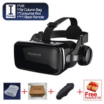 고성능 3D VR 안경 가상 현실 헤드셋 스마트 헬멧 폰 비디오 게임 쌍안경 컨트롤러, [03] C-No Box C8 Remote