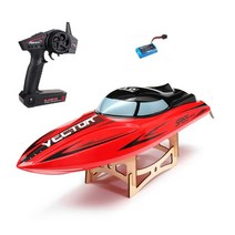 RC보트-고속 레이싱 스피드 보트 크기 브러시리스 모터 양방향 탐색 저전력 경보 충돌, 빨간색 1 배터리