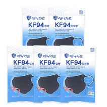 애니가드 KF94 입체형 황사마스크(새부리형)_대형, 검정, 5개