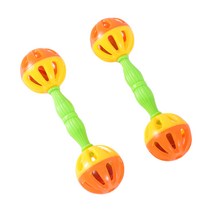 2PCS 앵무새 장난감 딸랑이 물린 저항하는 새 물린 장난감 앵무새 씹는 장난감 두 번 머리 벨 공 장난감 앵무새 물린 장난감 Dorakitten