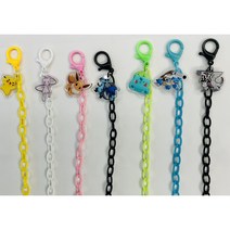 ( 개별포장) 20종 아크릴 전설 포케몬스터 체인 마스크 스트랩 분실방지 목걸이 마스크 줄