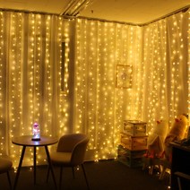 별빛이내리는밤 커튼전구 300구 3m 트리 장식 줄줄이 커튼 조명 줄전구 파티장식 소품 파티 데코용품labelle shop, 커튼전구300구 3×3M