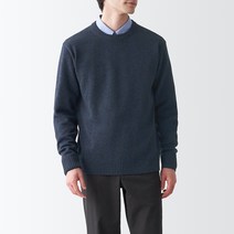 무인양품 남성용 메리노 울 미들 게이지 크루넥스웨터 AAD05ZZZ