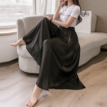 다이뻐 DAIBBU 리틀깽스 자체제작 국산 우아한 편안한 실키한 린넨 쉬폰 와이드팬츠 치마바지 빅사이즈 여름 외출복 팬츠 정장