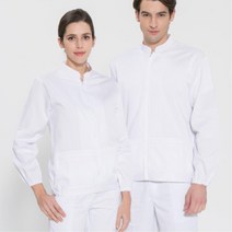 쾌적착용 식품공장 쿨스판 위생복 상의 육가공 움직임편한 해썹, S, 화이트