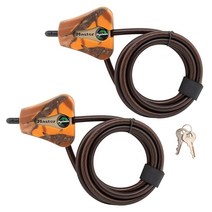 Master Lock 케이블 잠금 Python 조절 가능한 키 잠금 장치 1.8m(6피트) 긴 케이블 2팩 Mossy Oak Blaze 카모플라주131687