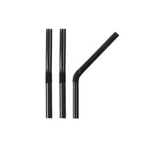 카페앤티 일자빨대 자바라빨대 7x250mm 500개 포장, 검정자바라빨대