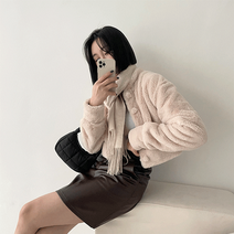 [크롭! 퍼자켓] 쥬드 밍크 페이크 퍼자켓 크롭 에코퍼 자켓
