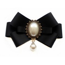 진주 리본 브로치 핀 보우 넥타이 빈티지 사전 묶인 칼라 보석 Bowknot necktie