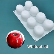 프랑스 디저트 케이크 장식 도구 3D 레몬 모양 과일 실리콘 몰드, 사과, 1개