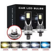 2pcs h4 h7 h11 h8 h9 h16jp h1 h3 자동차 led 안개 전구 9005 9006 자동 운전 헤드 램프 램프 6500k 12v 24v led 자동차 헤드 라이트, 8000k 흰색 파란색