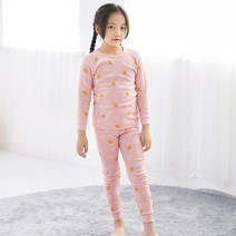 아동용 크라운폭스 핑크 9부 30수 후라이스 실내복 상하벌