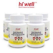 [하이웰] 키즈 멀티비타민 미네랄 60정 5통, 단품, 단품