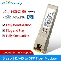 SFP 모듈 RJ45 구리 1000BASET 기가비트 광학 트랜시버 Cisco Mikrotik Ubiquit Huawei NetgearFiber 이더넷 스위치 용, [06] 1pcs For TPLink