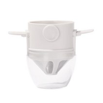 접이식 휴대용 커피 필터 메이커 스테인레스 스, White and Cup+이스라엘