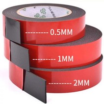 초강력 양면 접착 폼 테이프 고정 패드 장착용 점착 테이프 0.5mm-2mm 두께 2 개/1 개, 2pcs 5mm, 10m-0.5MM thickness, 2pcs 5mm