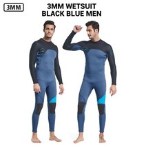 네오프렌 윈드 서핑 여성 3mm 잠수복 카이트 스쿠버 다이빙 수중 낚시 스피어피싱, XXXL, 07 1390 BU Wetsuit Men
