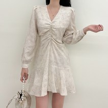 투디 플라워 패턴 프린트 프릴 쉬폰 미니 원피스 2color